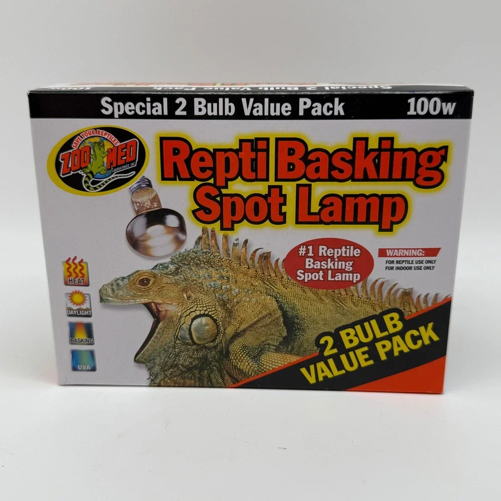 Zoo Med Repti Basking Spot Lamp 2 Bulb Value Pack 100W SL2-100 UVA Heat Light
